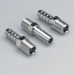 Anschlußnippel Benzin - Fitting  1/4 NPT auf  3/8 Schlauch  0°